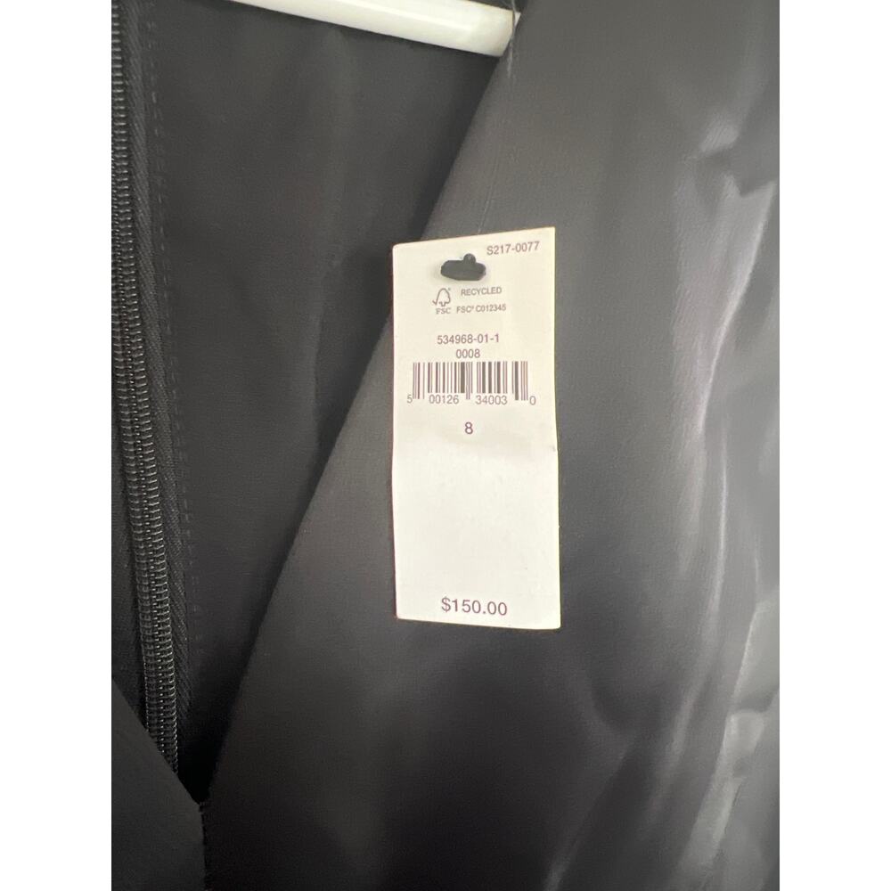 NWT Banana Republic size 8 black satin midi dress - Picture 3 of 5